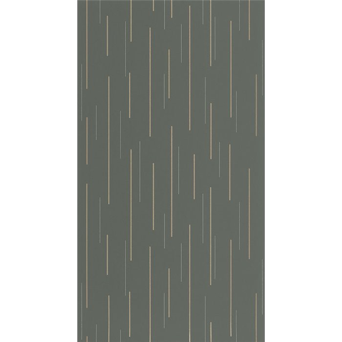 Casadeco|Papel pintado moderno verde con rayas iridiscentes dorado|Minimalista