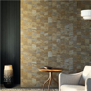 Casadeco|Braune Ethno-Patchwork-Tapete im zeitgenössischen Stil|Ethnisch 2