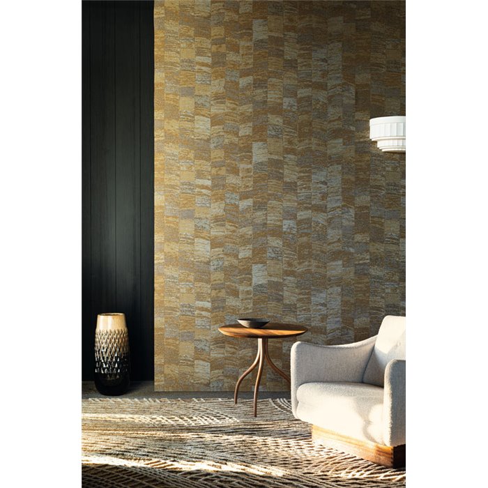 Casamance|Revêtements Muraux abstrait artisanal tissus ethniques ocre|Revêtements Muraux