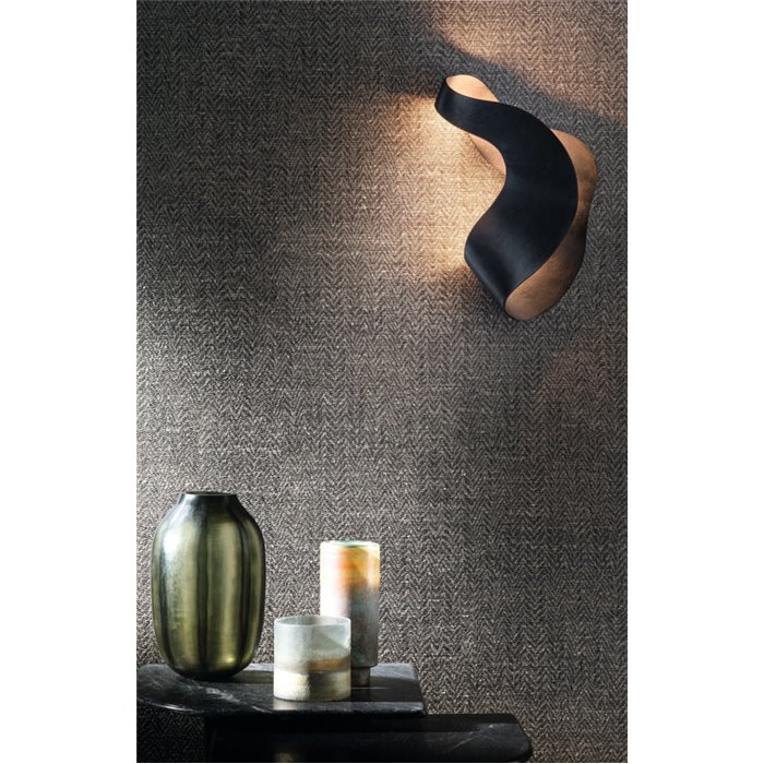 Casamance|Revêtements Muraux textile chevron gris noir|Revêtements Muraux