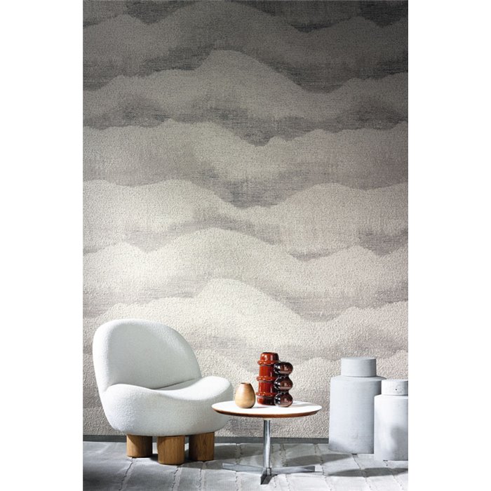 Casamance|Revêtements Muraux paysage abstrait nuages gris cendre|Revêtements Muraux
