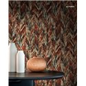 Casamance|Revestimiento pared jacquard espiga chevron beige azul|Revestimientos de Pared