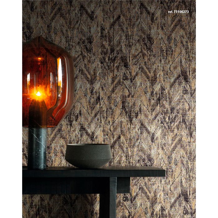 Casamance|Wallcovering jacquard herringbone chevron beige blue|Wall Coverings