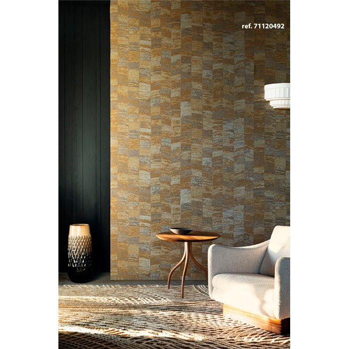 Casamance|Wallcovering ethnic abstract handmade steel colour|Wall Coverings