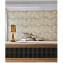 Revestimiento pared mosaico geométrico rafia natural blanco - Casamance Solal 71240112