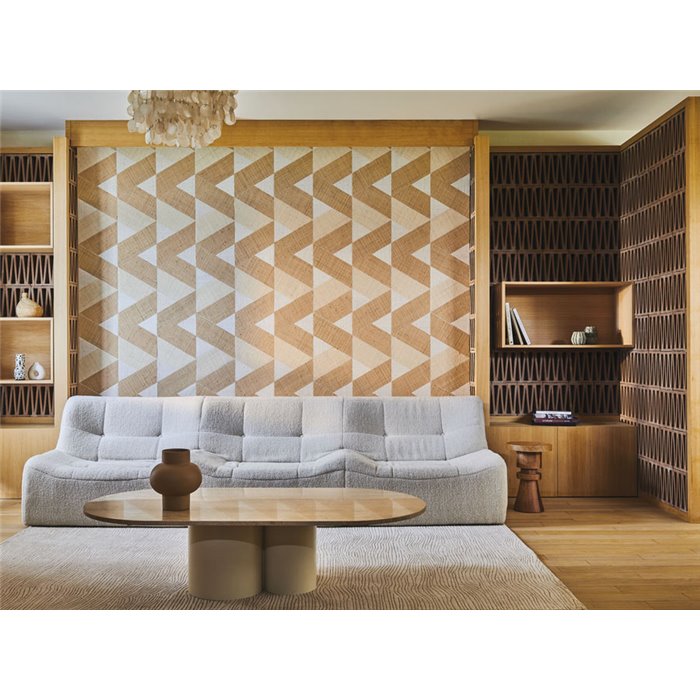 Casamance|Wandverkleidung geometrisches Mosaik Raffia natur beige|Wandverkleidungen