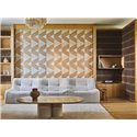 Casamance|Revêtements Muraux mosaïque géométrique raphia naturel beige|Revêtements Muraux