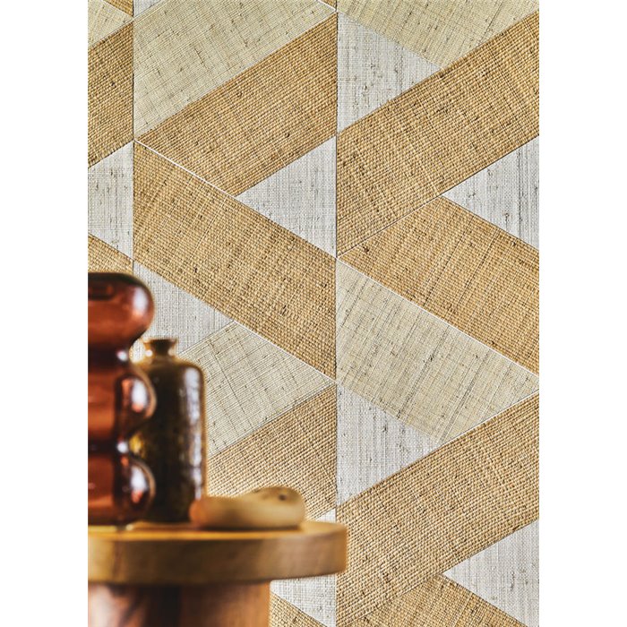 Casamance|Wandverkleidung geometrisches Mosaik Raffia natur beige|Wandverkleidungen