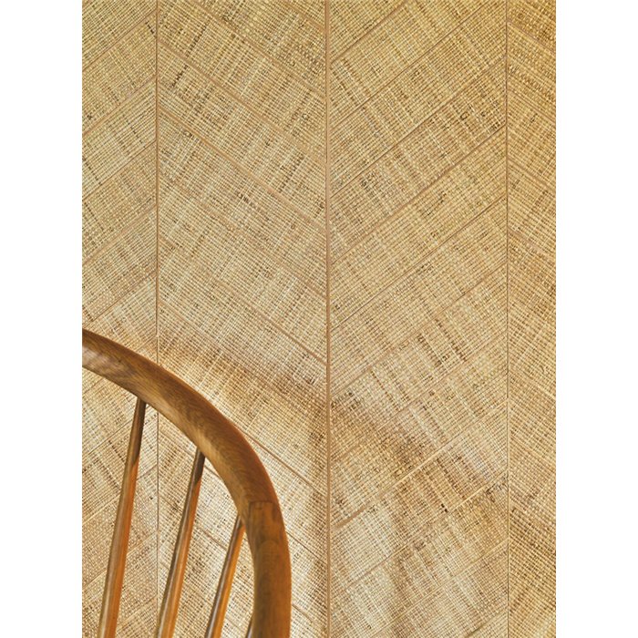 Casamance|Wallcovering raffia chevron mosaic beige gold|Wall Coverings