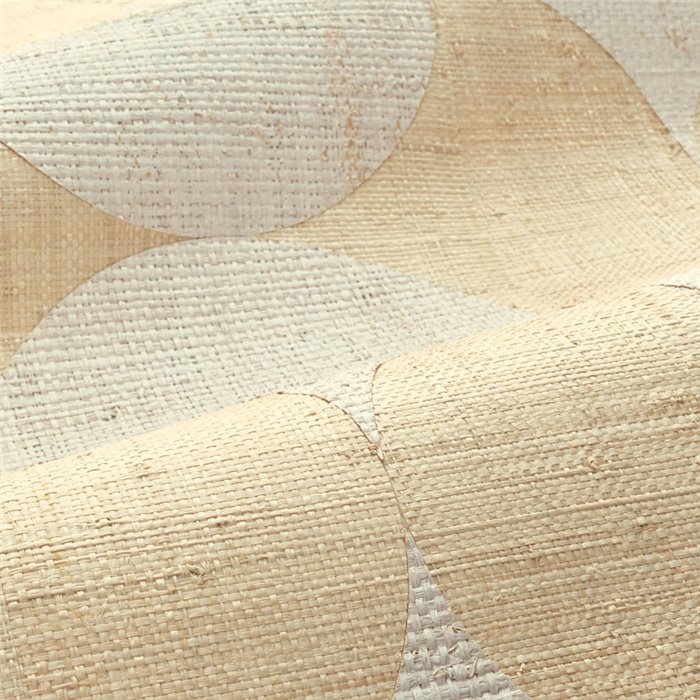 Revestimiento pared mosaico palmas de rafia natural blanco beige - Casamance Solal 71260134