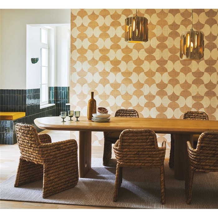 Casamance|Wandverkleidung Mosaik Palmen aus Raffia natur beige|Wandverkleidungen