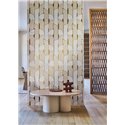 Casamance|Revêtements Muraux mosaïque géométrique rayonne naturelle blanc doré|Revêtements Muraux