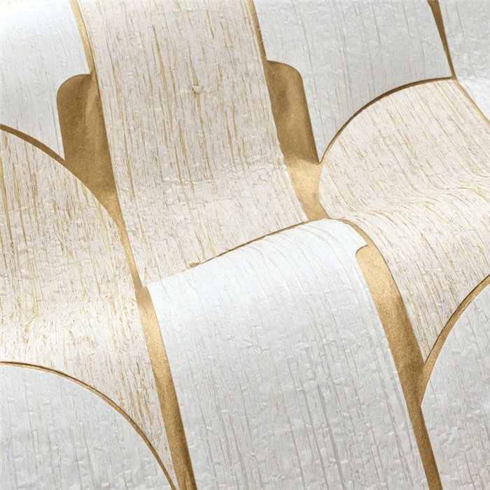 Casamance|Revêtements Muraux mosaïque géométrique rayonne naturelle blanc doré|Revêtements Muraux