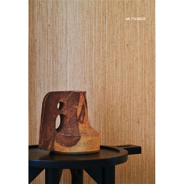 Revestimiento pared tejido yute natural y papel blanco beige - Casamance Solal 71230112
