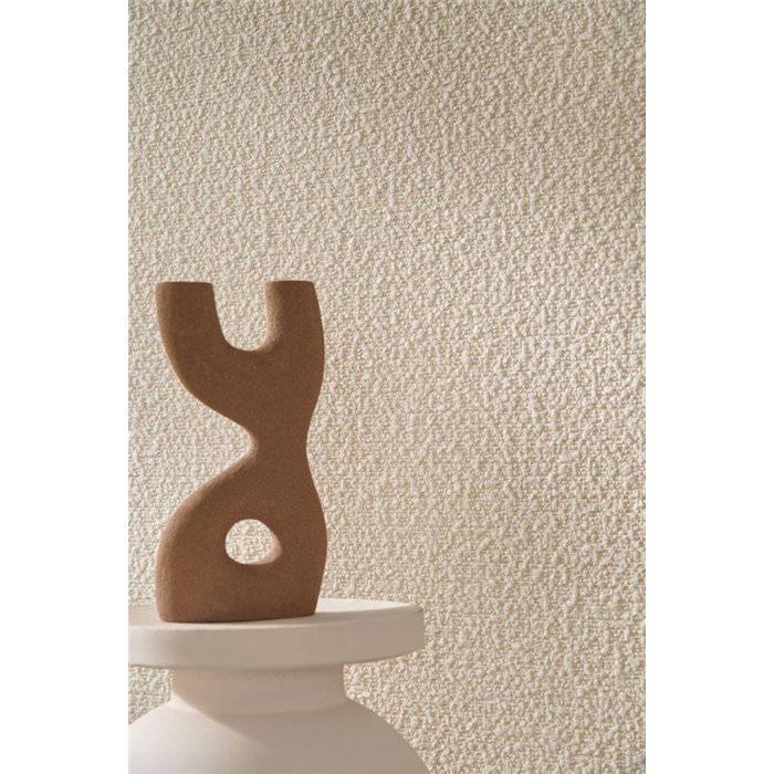 Casamance|Revêtements Muraux tissu bouclé effet textile élégant blanc crème|Casamance