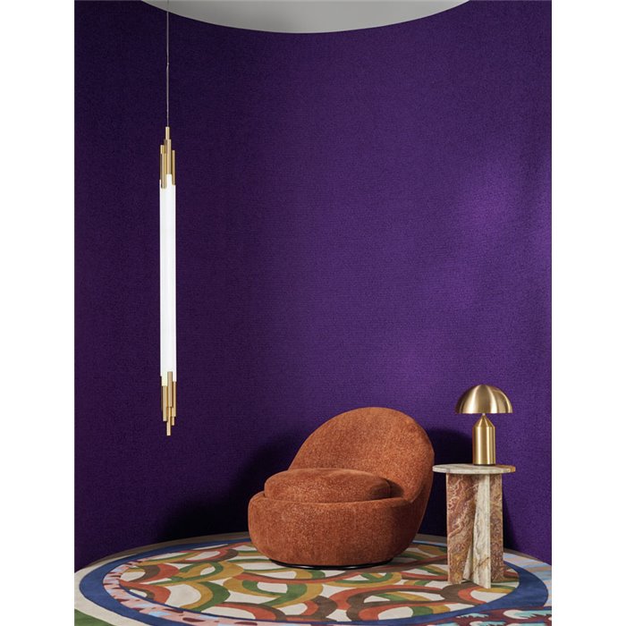 Casamance|Wallcovering boucle fabric knots curls violet|Casamance