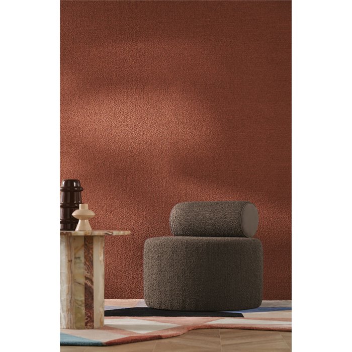 Casamance|Wallcovering boucle chunky knit contemporary terracotta|Casamance