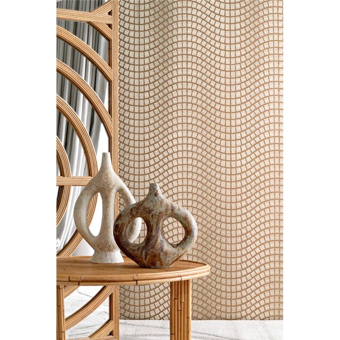 Casamance|Revestimiento pared mosaico tela sisal estilo japonés beige marrón|Revestimientos de Pared