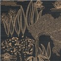 Casamance|Wallcovering Japanese landscape embroidery sisal copper black|Wall Coverings