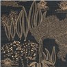 Casamance|Wandverkleidung japanische Landschaft bestickt Sisal schwarz kupferfarben|Wandverkleidungen