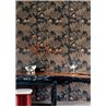 Casamance|Wallcovering Japanese landscape embroidery sisal copper black|Wall Coverings