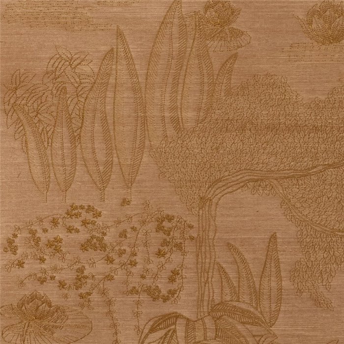 Casamance|Revestimiento pared paisaje bordado sisal japonés beige dorado|Revestimientos de Pared