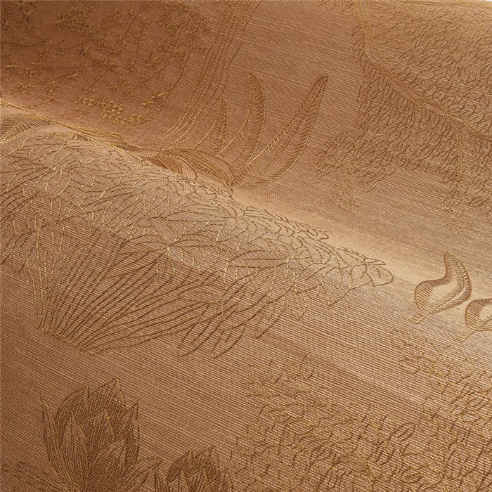 Casamance|Wandverkleidung Landschaft bestickt Sisal japanisch beige goldfarben|Wandverkleidungen