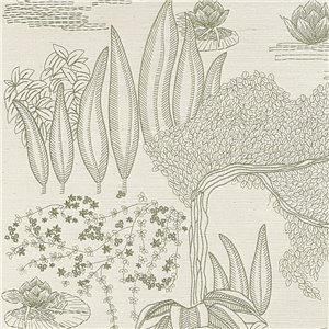Casamance|Revêtements Muraux acoustique velours palmettes 3D anthracite|Revêtements Muraux
