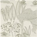 Casamance|Wallcovering Japanese garden landscape embroidery sisal green beige|Wall Coverings