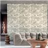 Casamance|Revêtements Muraux paysage jardin japonais brodé sisal vert beige|Revêtements Muraux