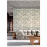Casamance|Revêtements Muraux paysage jardin japonais brodé sisal vert beige|Revêtements Muraux