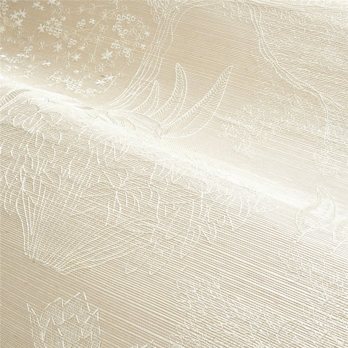 Casamance|Revêtements Muraux paysage japonais brodé sisal blanc beige|Revêtements Muraux