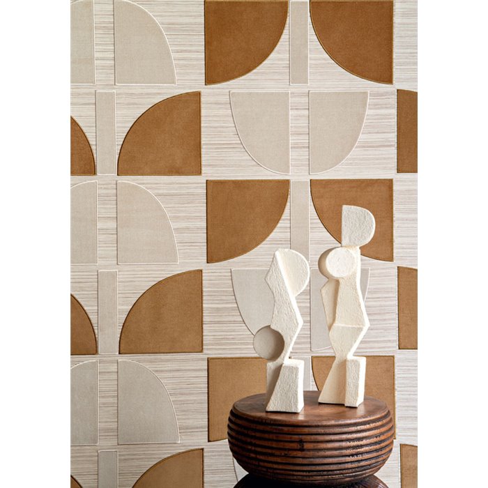 Casamance|Wandverkleidung geometrisch Sisal Samt beige ocker|Wandverkleidungen