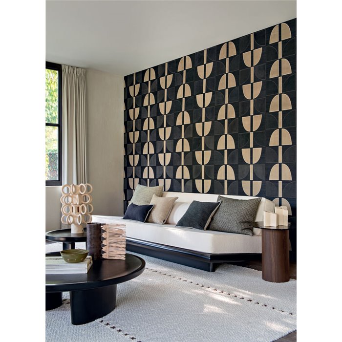 Casamance|Wallcovering raffia sisal velvet texture modern taupe black|Wall Coverings