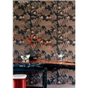 Casamance|Wandverkleidung Landschaft bestickt Sisal japanisch beige goldfarben|Wandverkleidungen