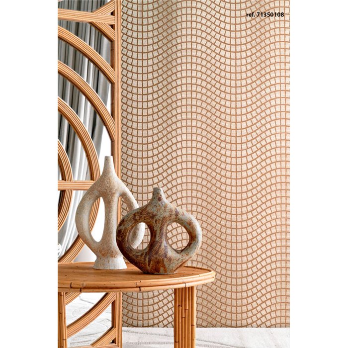 Casamance|Wandverkleidung Mosaik Quadrate Sisal japanischer Stil elfenbeinweiß|Wandverkleidungen