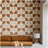Casamance|Wandverkleidung geometrisch Sisal Raphia Samt elfenbein khaki|Wandverkleidungen