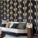 Casamance|Wandverkleidung geometrisch Sisal Raphia Samt elfenbein khaki|Wandverkleidungen