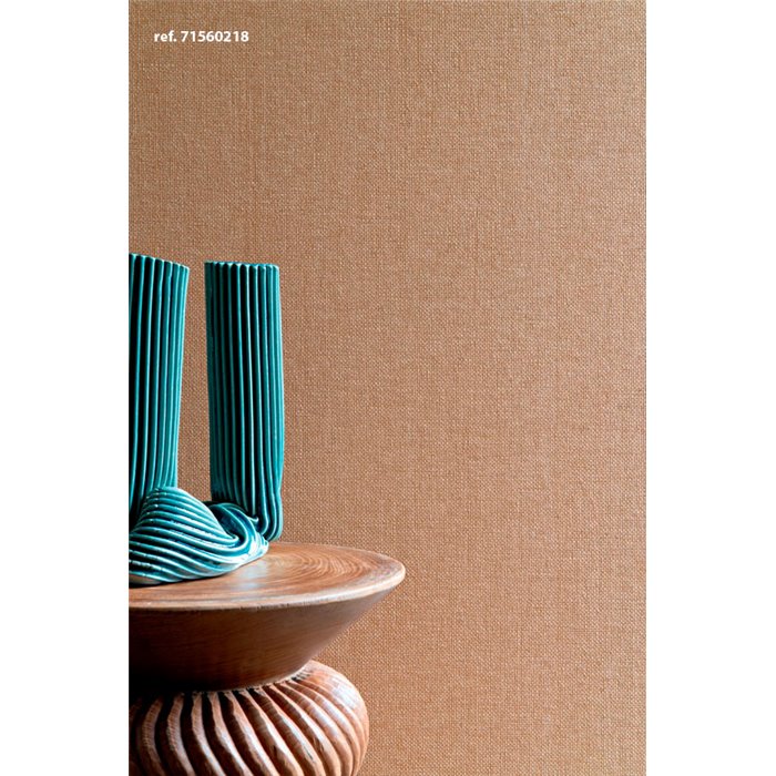 Revestimiento pared imitación rafia brillo beige cobrizo - Casamance Hikari 71560326