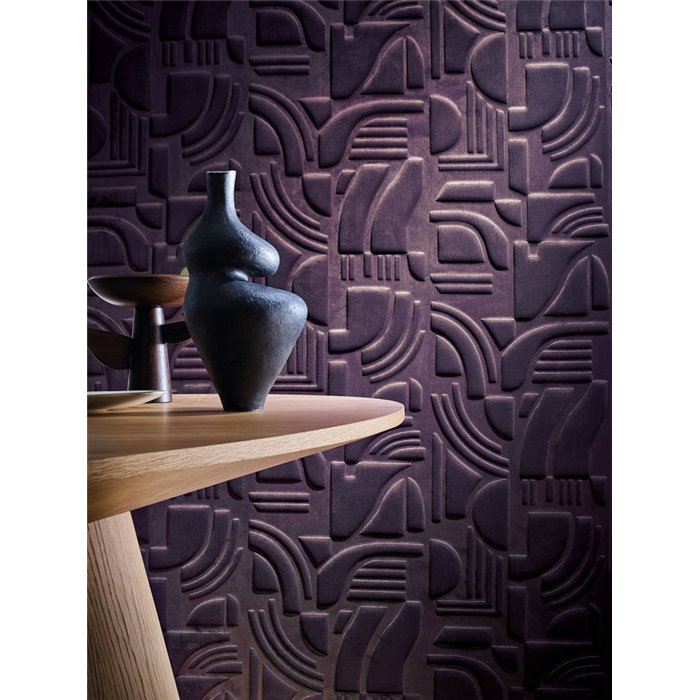 Casamance|Revestimiento pared acústico geométrico moderno berenjena|Revestimientos de Pared