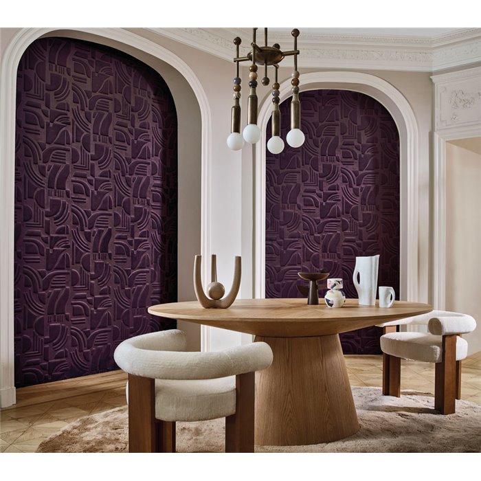 Casamance|Wandverkleidung akustisch geometrisch modern aubergine|Wandverkleidungen