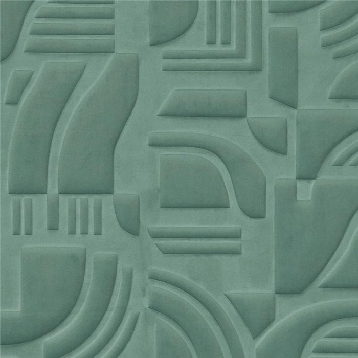 Revestimiento pared acústico geométrico moderno verde celadón - Casamance Arcane 71490525