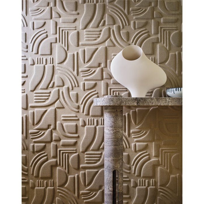 Revestimiento pared acústico moderno formas geométricas beige - Casamance Arcane 71500225