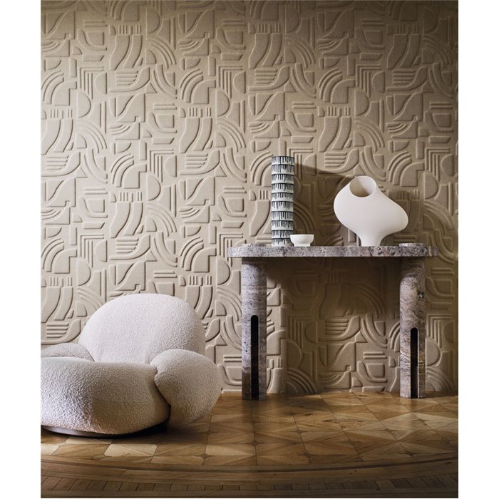 Revestimiento pared acústico moderno formas geométricas beige - Casamance Arcane 71500225