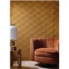 Casamance|Revêtements Muraux acoustique palmettes 3D Art Déco moutarde|Revêtements Muraux