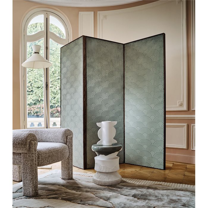 Casamance|Wallcovering acoustic velvet Art Deco celadon green|Wall Coverings