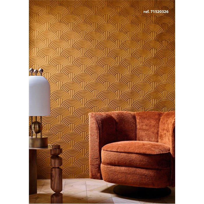 Casamance|Wallcovering acoustic velvet palm 3D anthracite|Wall Coverings