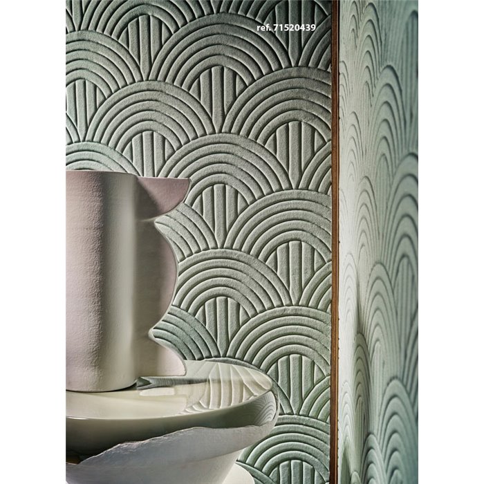Casamance|Wallcovering acoustic velvet palm 3D anthracite|Wall Coverings