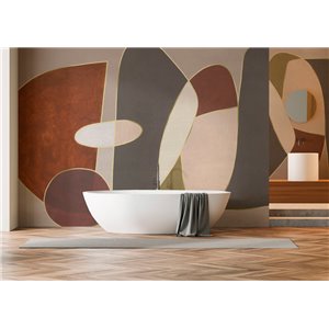 Affreschi & Affreschi|Mural pared personalizado minimalista tonos grises y beige|Murales de Pared 2