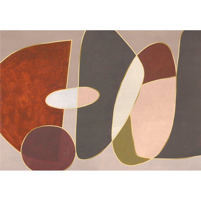 Affreschi & Affreschi|Wall mural custom abstract art organic golden shapes|Wallmurals